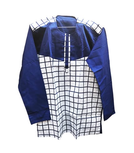 Blue Long Sleeve African Shirt - Versatile Formal Wear