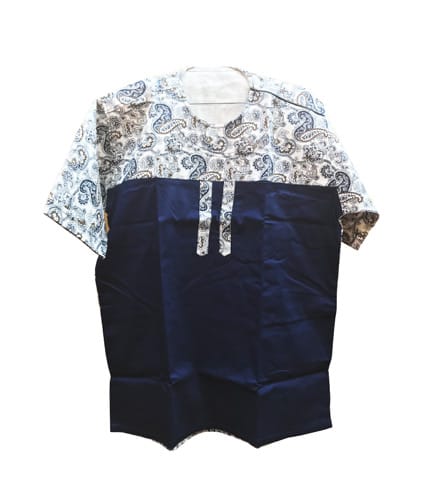 Navy Blue African Print Shirt - Deep Tone Sophistication