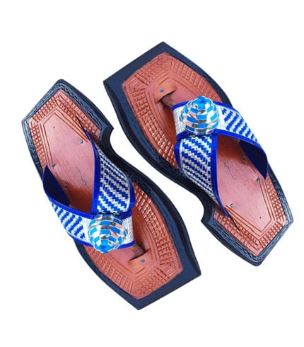 Blue Ahenema Sandals - Ceremonial Elegance