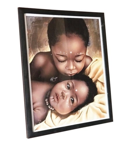 Sister and Sister Love Artwork - Heartwarming African Family Portrait