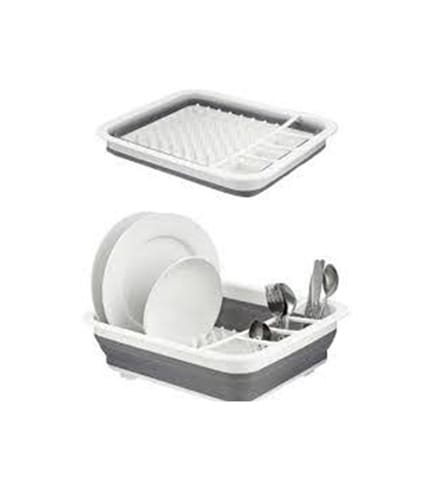 Foldable Plate Rack - Compact Silicone Dish Drainer for Small Spaces