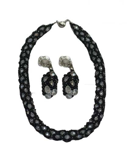 Silver & Black Beaded Necklace - Modern Cultural Fusion