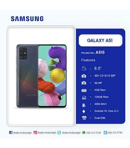 Samsung Galaxy A51 - 6.5" FHD+ Super AMOLED, Quad Camera, 4000mAh