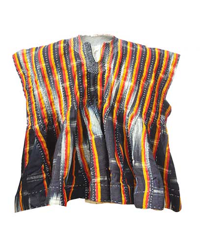 Handwoven 'Red Eye' Pattern Cotton Fugu Smock