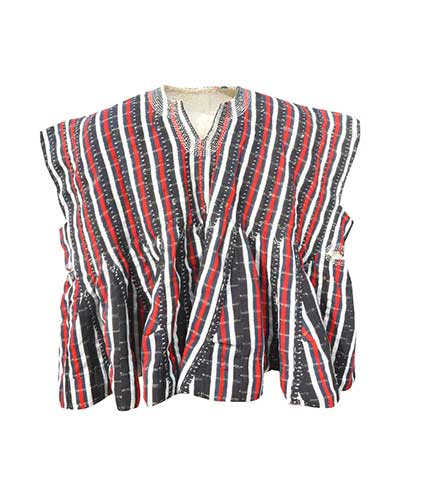 Handwoven 'RedZebra' Pattern Cotton Fugu Smock