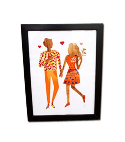 The Love Walk Through The Neighbourhood Artwork - Romantic Wall Scene