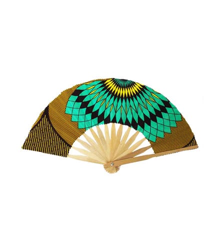 Handwoven Bamboo Hand Fan - Natural Green