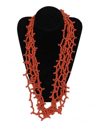 AY Collection Bold Orange Beaded Choker Necklace