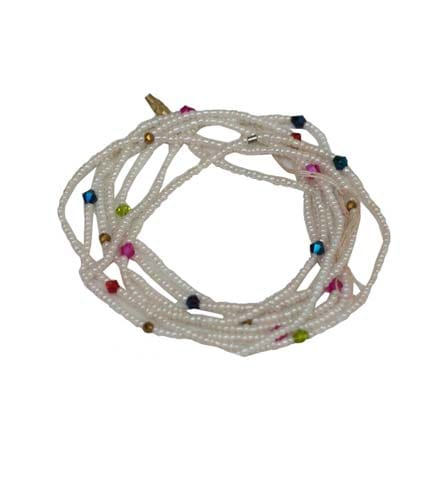 AY Collection Elegant White Beaded Choker Necklace