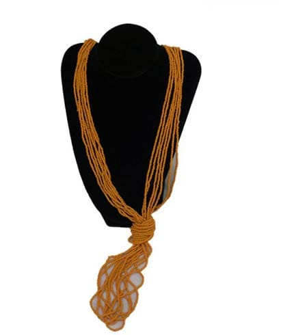 AY Collection Sunshine Yellow Beaded Statement Necklace