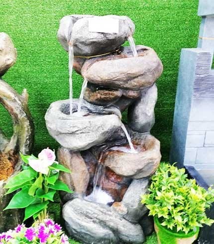 Tabletop Waterfall Fountain - Relaxing Stone Design with Pump