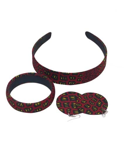 AY Collection Violet African Print Accessory Set