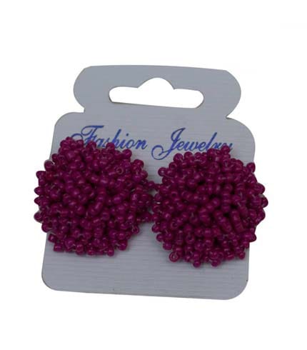 AY Collection Violet Beaded Stud Earrings