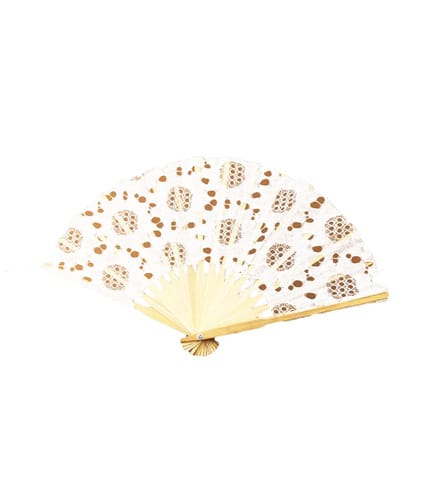 White Bamboo Hand Fan - Traditional Woven Accessory