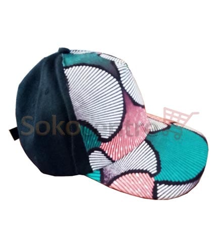 African Print Baseball Cap - Black Design