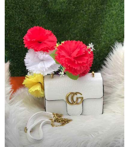White Ladies PU Leather Handbag