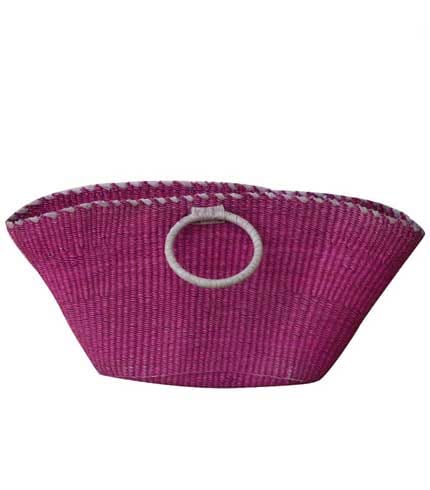 Violet Woven Straw Handbag