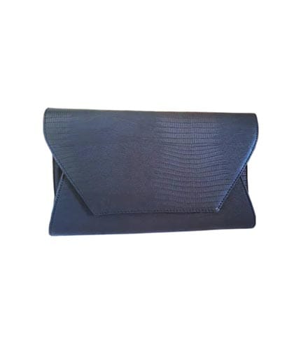 Women's Black Leather-Look Zip Around Purse