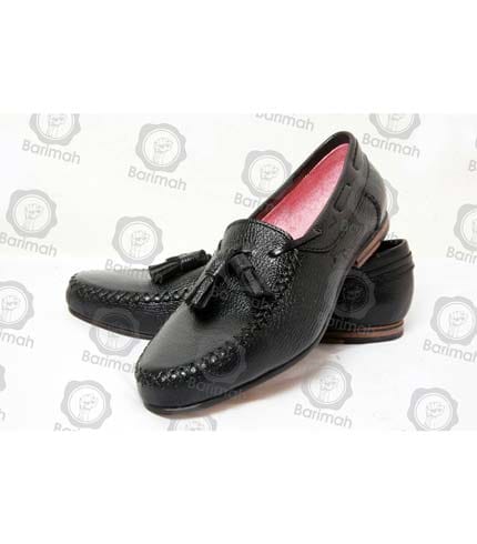 Men's Black Leather Tassel Loafer