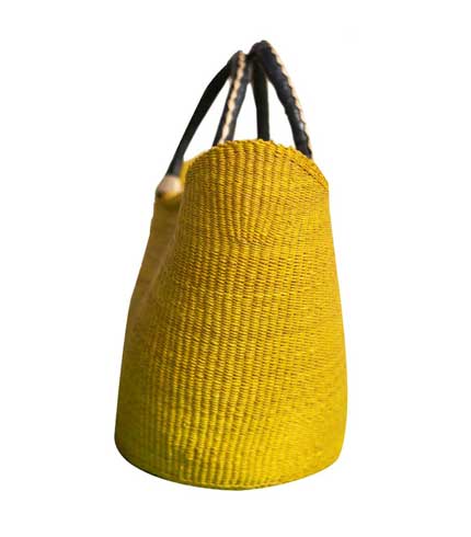Yellow Hand Woven Ladies Straw Bag