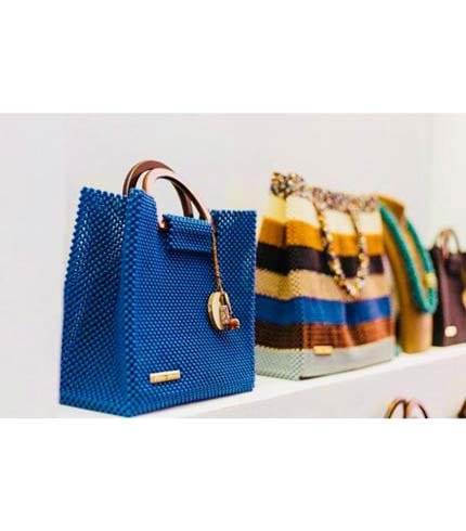 Blue Beaded Designer Ladies Handbag