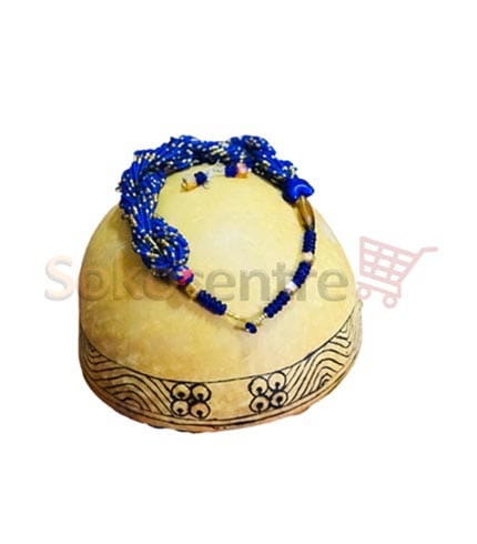 Blue Beaded Necklace and Earrings Set