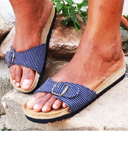 Blue Smock Designed Slippers