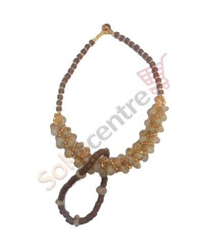 Cream Beaded Jewelry Set - Necklace & Bracelet