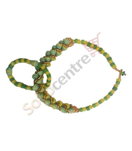 Green Beaded Jewelry Set - Necklace & Bracelet