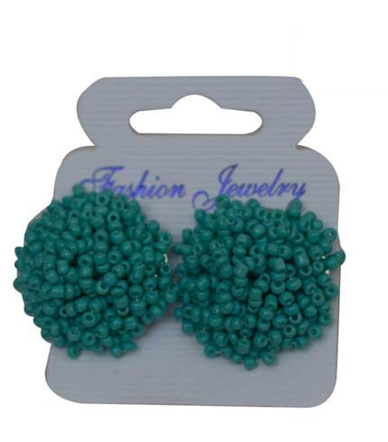 Green Beaded Earrings - AY Collection