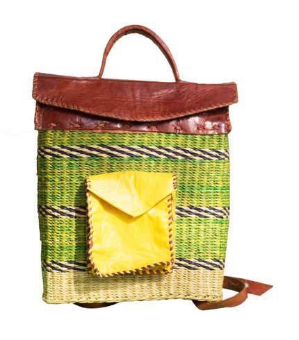 Green Hand Woven Straw Bag