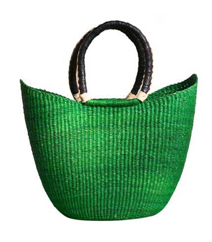 Green Hand Woven Ladies Straw Bag