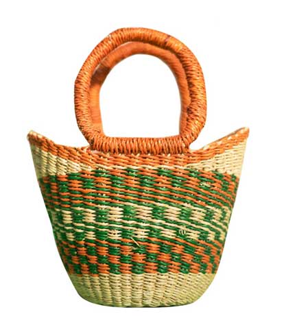 Green Hand Woven Straw Mini Bag