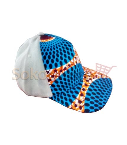 Grey African Print Baseball Cap - Adjustable