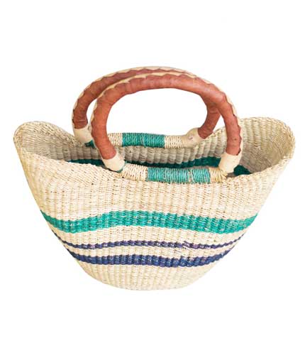 Green & Blue Design Hand Woven Ladies Bag