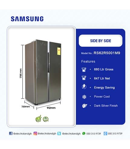 Samsung 647L Side By Side Refrigerator - Maximum Storage, Contemporary Design