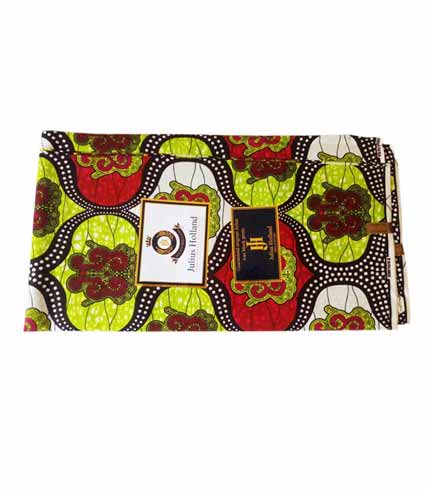 Julius Holland Green & Red African Print Cotton Fabric