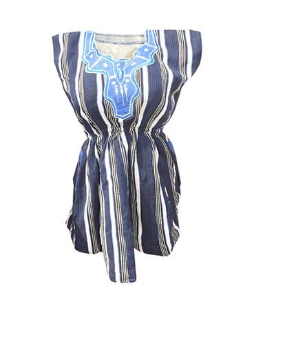 Black, Red & White Handmade Ladies Fugu Top