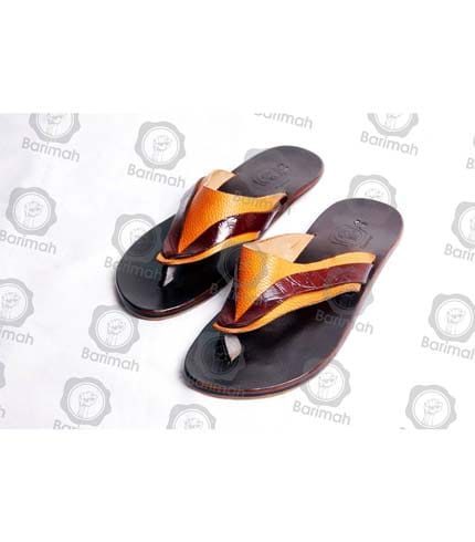 Black & Yellow Executive Leather Sandals by Barimah