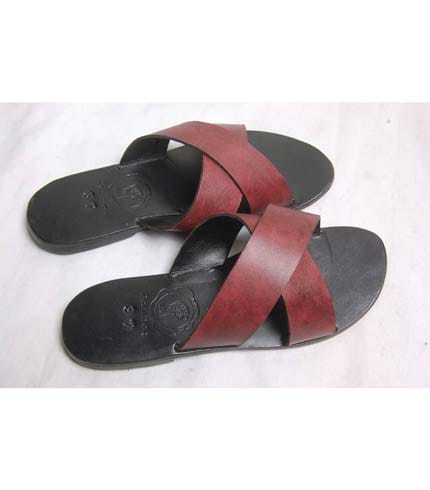Brown & Black Genuine Leather Sandals