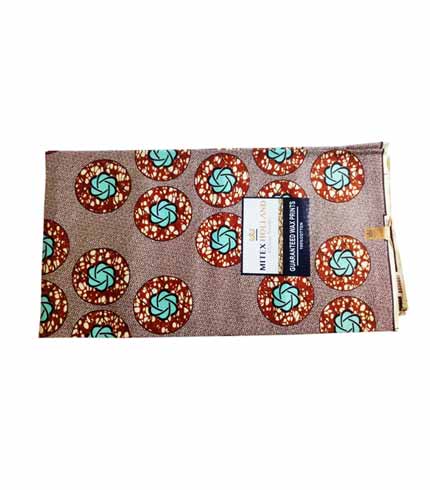Mitex Brown & Sea Blue African Print Cloth