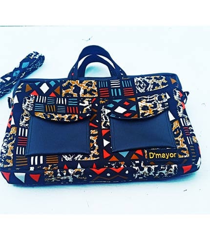 Multicolored African Print Laptop Bag