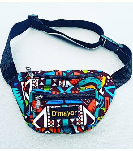 African Print Fanny Pack with Adjustable Belt