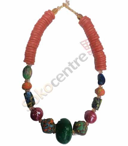 Multicoloured Beaded Necklace - Classy Ghanaian Craftsmanship, Luxury Accessory