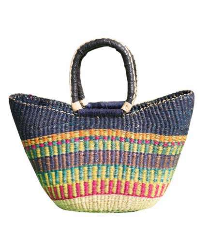 Multicoloured Hand Woven Straw Ladies Bag - Eco-Friendly Tote, Multipurpose