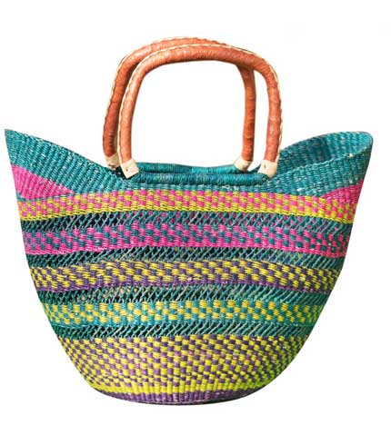 Multicoloured Hand Woven Straw Tote Bag - Durable Eco-Chic Carryall