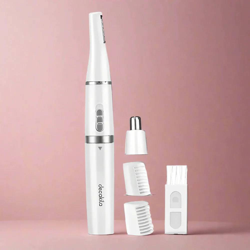 Decakila Electric Nose Hair & Eyebrow Trimmer – KMHR024W | 2-in-1 Grooming Tool with One-Touch Operation, Detachable Blades & Precision Combs