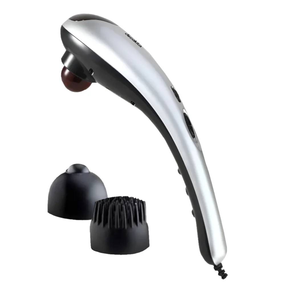 Decakila Handheld Massager 25W – KEBS003S – Deep Tissue Massage, 3 Attachments, Red LED Therapy, Variable Speed Control