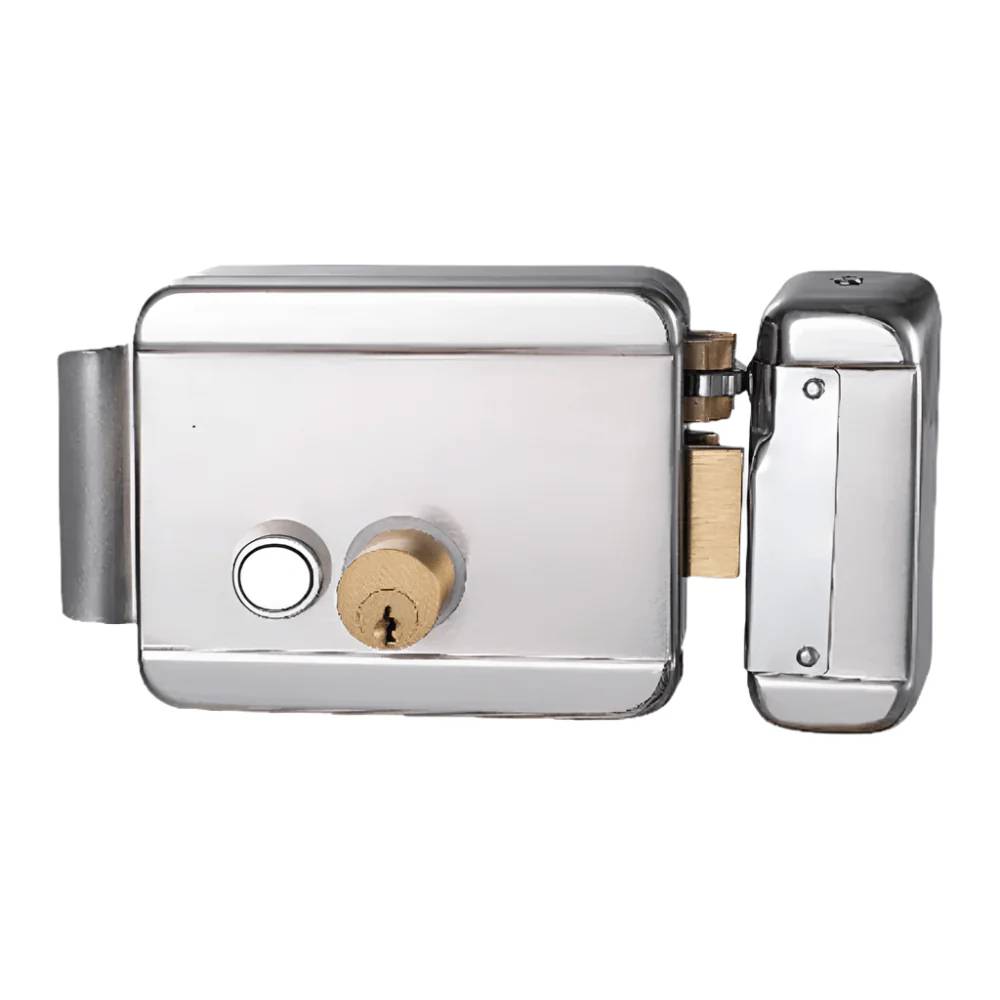 Wadfow Electric Rim Lock - WKLZ531 – Right-Hand Opening, Brass Cylinder & Roller Latch, DC12V Operation, 60mm Backset, Secure Access Control for Homes & Offices