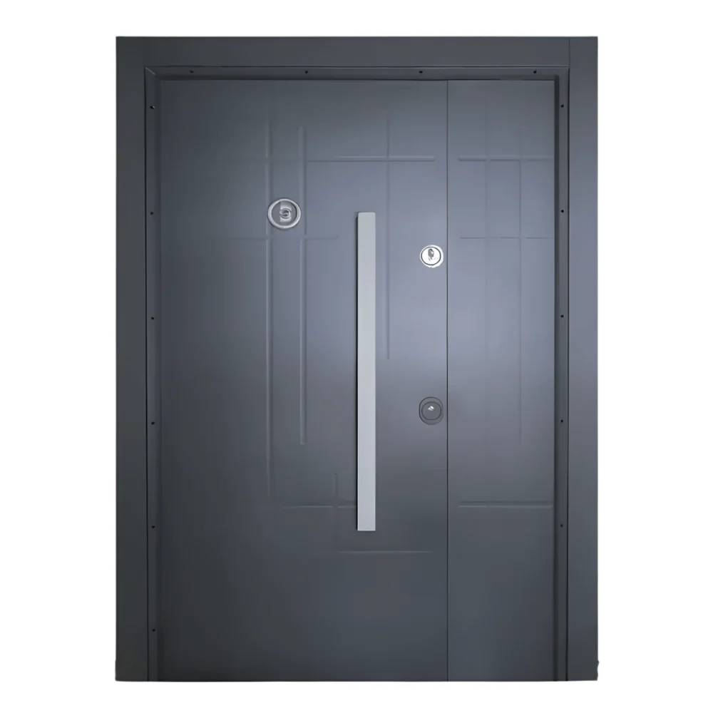 Decordin Full Metal One & Half Door – PMR-031 – Heavy-Duty 7ft x 4ft Security Door with Mono Lock System, Knocker & Peephole, All-Weather Steel Construction for Residential & Commercial Use